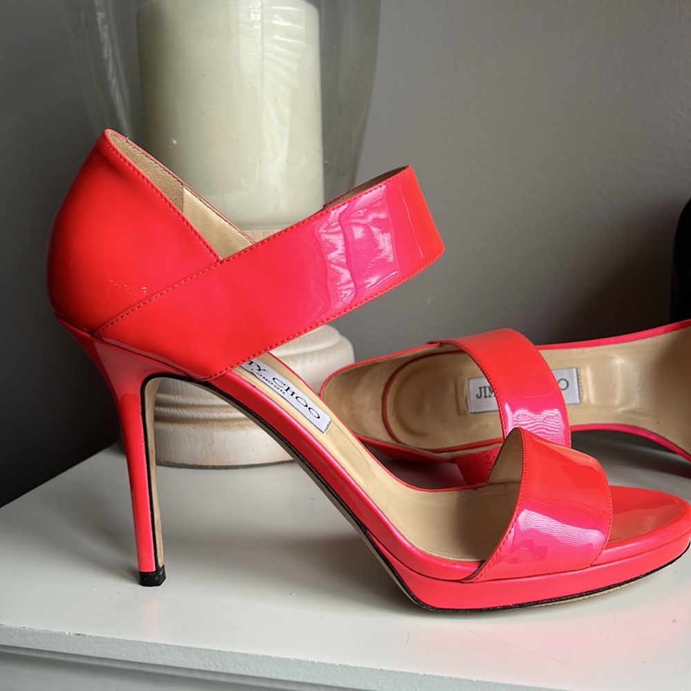 Jimmy Choo patent leather D’Orsay pumps iridescent pink 39.5 - Picture 9 of 10